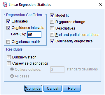 Regressioanalyysi: Statistics