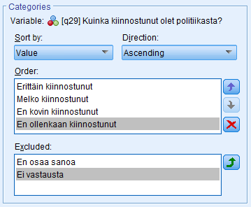 Element Properties: 100%:n pylväskuvio