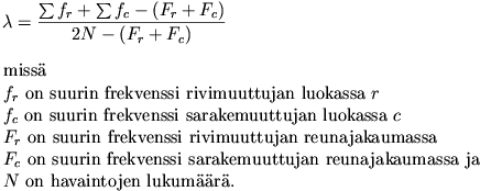 Lambdan kaava (symmetrinen)