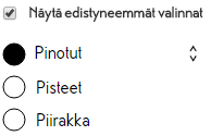 Edistyneemmät valinnat